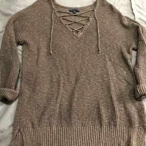 Pink V-neck sweater